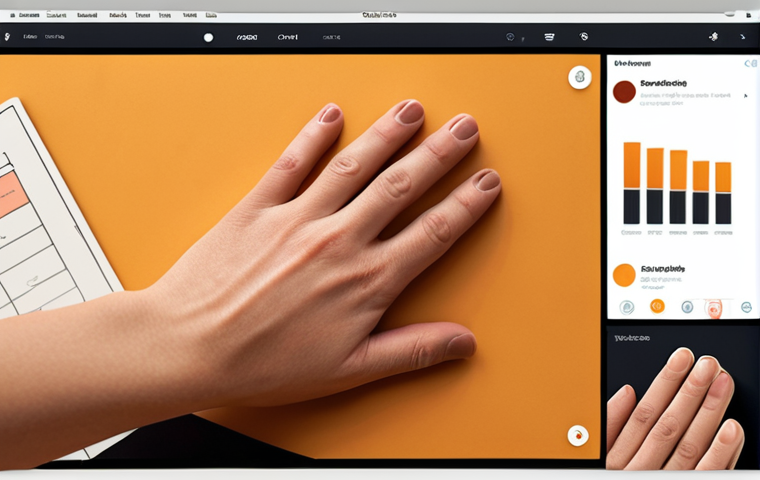 **
"A designer's hands gently interacting with a digital interface, surrounded by warm, inviting colors. The scene emphasizes empathy and understanding user needs, perhaps showcasing user research notes or personas. Focus on a welcoming and human-centered approach to design."
**