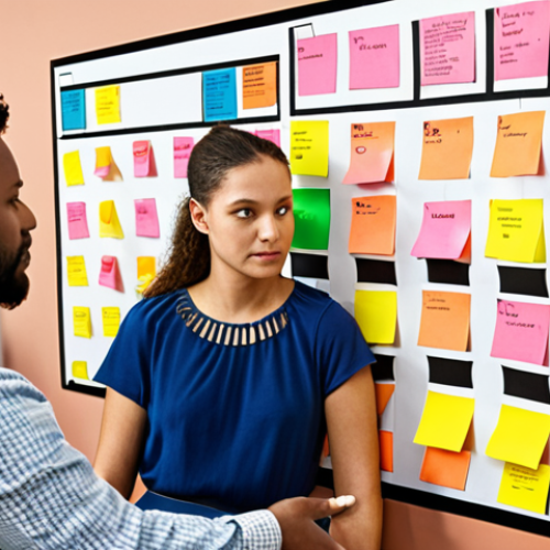 Home 7 **
* **Prompt:** Empathetic designer using empathy map with sticky notes, brainstorming user needs, colorful office setting, diverse team collaborating, design thinking process.
**